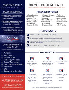 Miami Clinical Research Site Profile